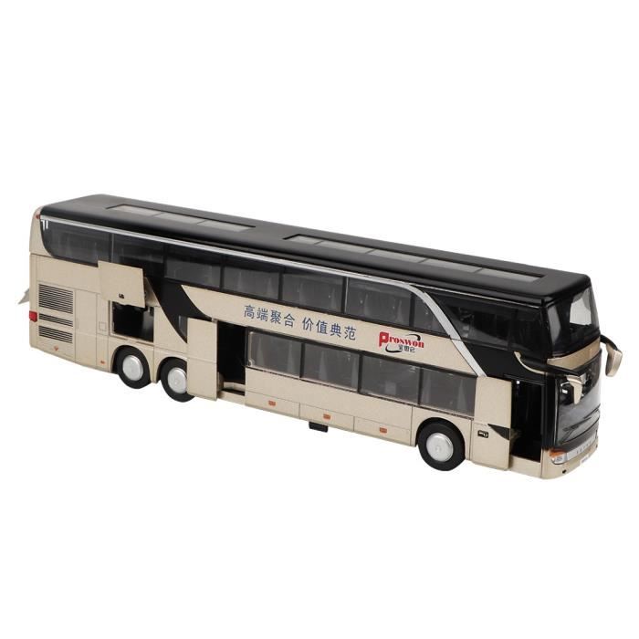 Bus à étage En Alliage – Modèle électrique Avec Lumière Et Musique – Roue Pull-back – Cadeau Enfant 3+