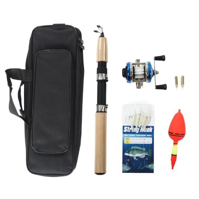 Kits complets de cannes à pêche sur glace de 27,6 pouces Accessoires de pêche sur glace portables avec étui Jigs Float sport canne