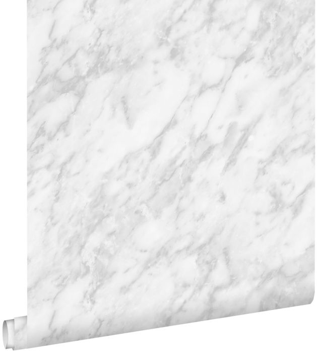 Papier peint marbre blanc et gris - 0,53 x 10,05 m - 139195