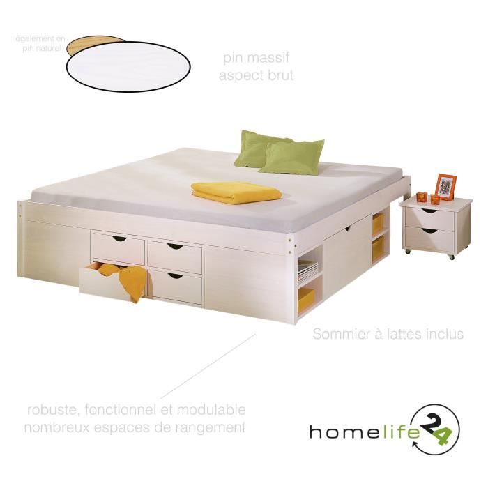 Grand Lit Lit 180x200 Avec Sommier Lit 2 Personnes Lit Double