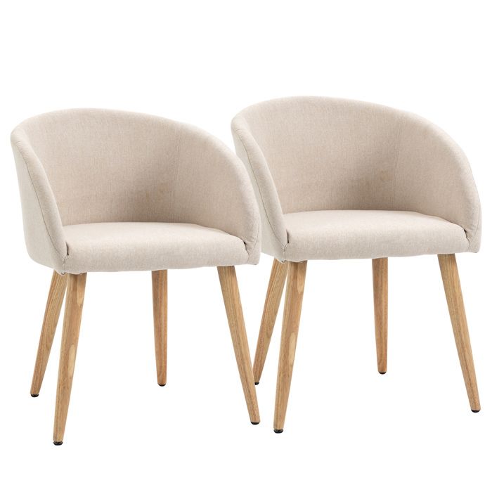 HOMCOM - Ensemble de chaises de salle à manger - Mousse - 55x56x74cm - Beige