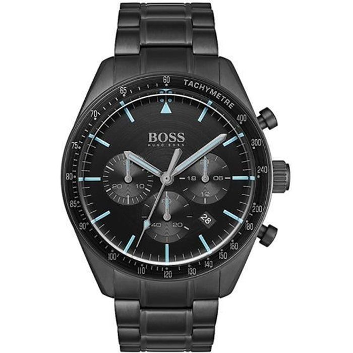 Montre Hugo Boss 1513675 Trophy Black 44 mm chronographe en acier