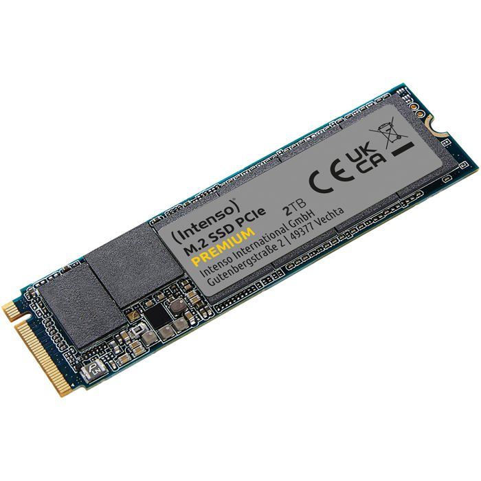 SSD interne M.2 – Intenso – 2 To – PCIe NVMe – Vitesse lecture 2100 Mo/s – Vitesse écriture 1700 Mo/s