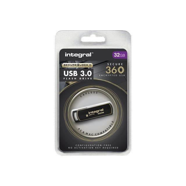 Clé USB - INTEGRAL - Secure 360 - 32 Go - USB 3.0 - Cryptage 256-bit AES
