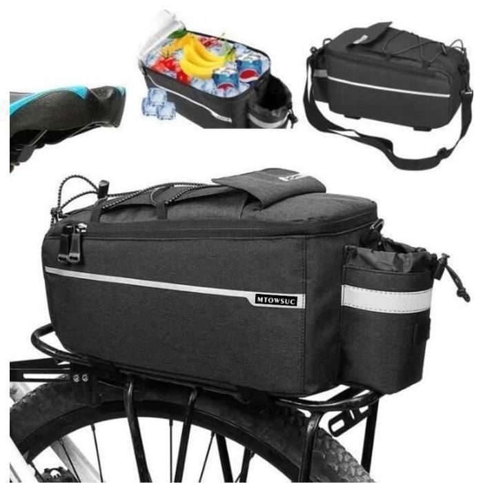 Sacoche de Vélo pour Porte-Bagages Arrière de Bicyclette pour Cyclisme VTT Sport Voyage - JINDING - Noir - 8L