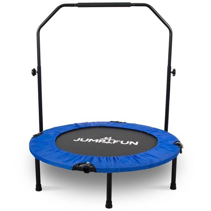 Charge maximale : 60 kg Diamètre : 96 cm Mini trampoline avec main courante réglable Pour garçons et filles à partir de 2 à 3 4 ans Trampoline de fitness pliable pour enfants