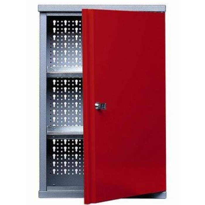 Kupper Armoire Murale L 40cm 1 Porte Et 2 Etageres Rouge