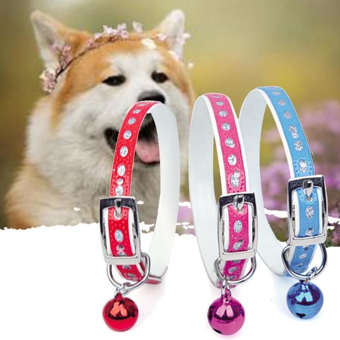 Collier De Chien Avec Clochette 0x150mm Rose Collier Pour Chien Chat Petit Cdiscount