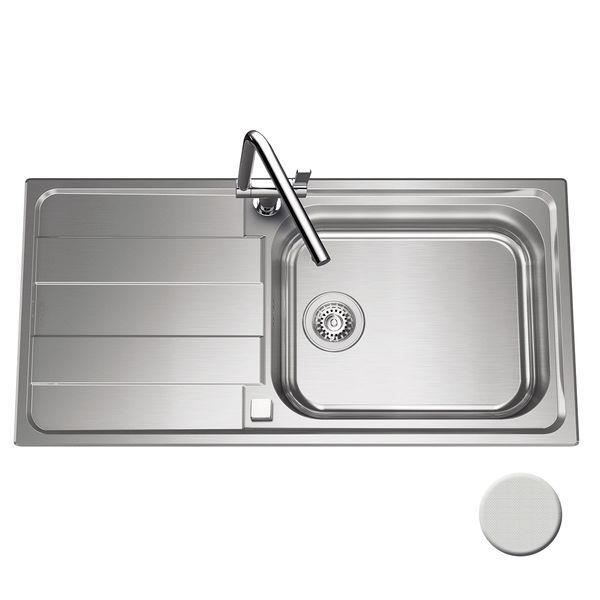 Évier inox mini structure Luisina FUNK 1 grand bac 1 égouttoir Inox