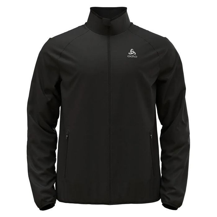 Veste de running homme Odlo Essentials coupe-vent respirante légère recyclée - noir Veste de running homme Odlo Essentials coupe-vent respirante légère recyclée - noir