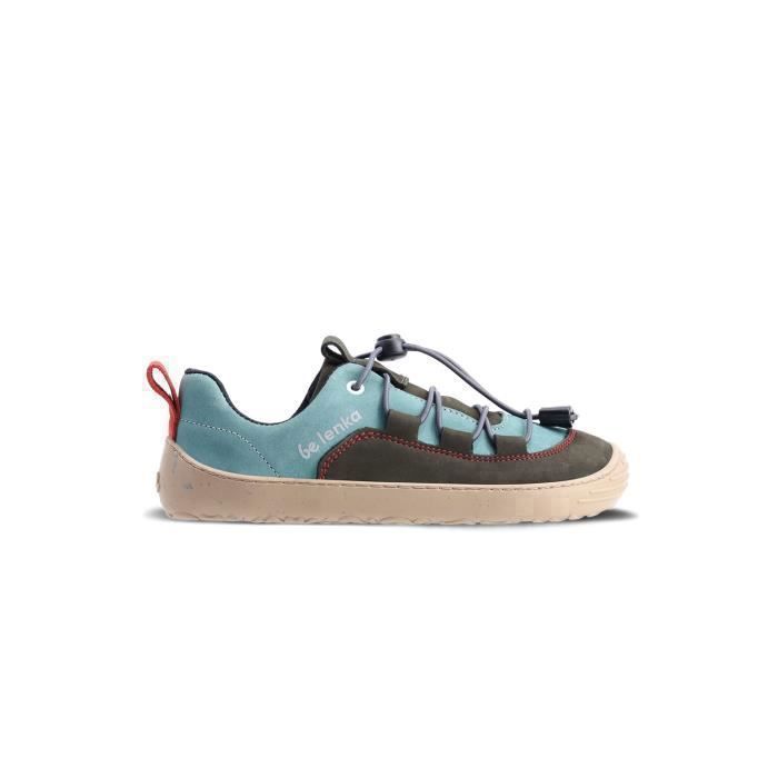 Be Lenka Baskets bébé Be Lenka Xplorer cuir - Vert olive/sauge - Mixte lacets barefoot plat