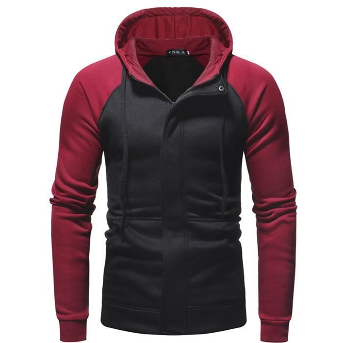 Sweat à capuche en coton mélangé pour hommes Noir - Prêt-à-Porter