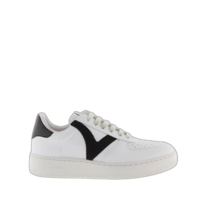 Victoria Baskets femme Victoria madrid efecto piel & serraje - noir - VICTORIA - Version basse - Rond - Cuir - Lacets