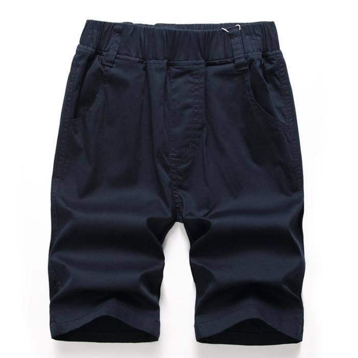 Bermuda Gar on 5 14 ans Doux Enfant t en Coton Couleur Unie