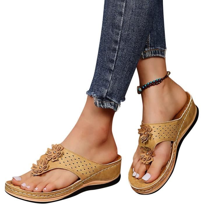 Sandales Femme Claquettes Semelle paisse Marque Mod le Cuir