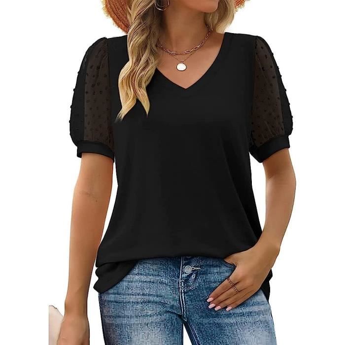 Manches Courtes T Shirt Blouse Femme Tee-shirt Manches Courtes