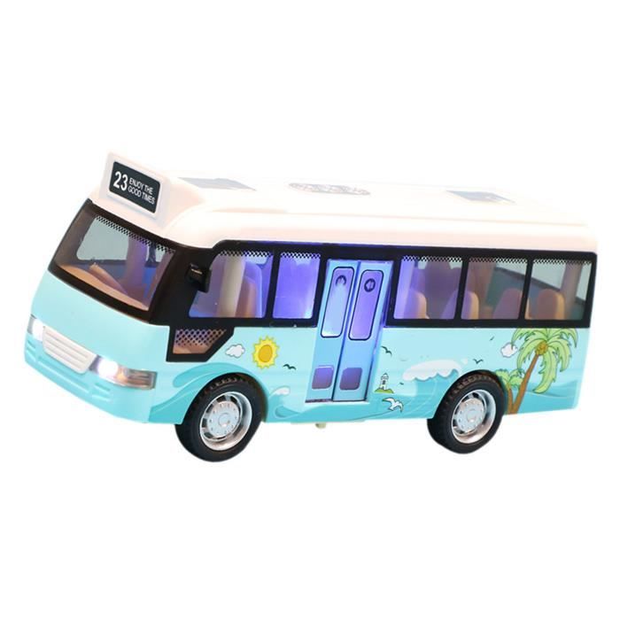 Bus Scolaire Miniature Avec Son Et Lumière - Modèle Voiture à Friction Rose Pour Enfants