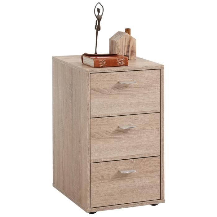 Wildon Home® Table de chevet à 3 tiroirs en chêne récupéré - Canada
