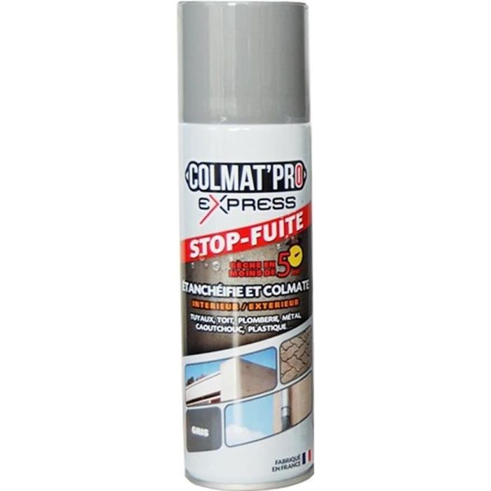 Colmat' Pro Express Spray Bitume Stop Fuite 300 ml Gris