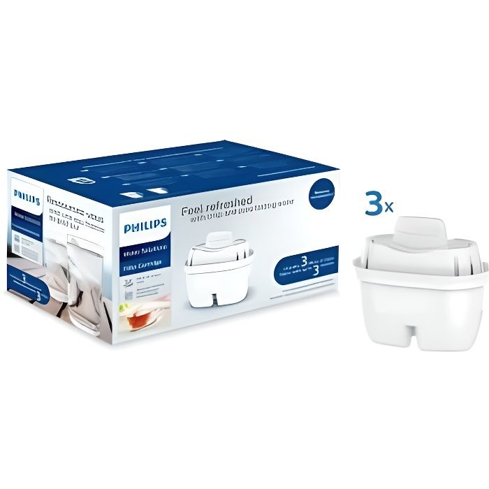 Lot De 3 Filtres à Eau Lauben 32GW - Capacité 160 L - 4 Niveaux De Filtration, Réduit Calcaire Et Amélioration Du Goût