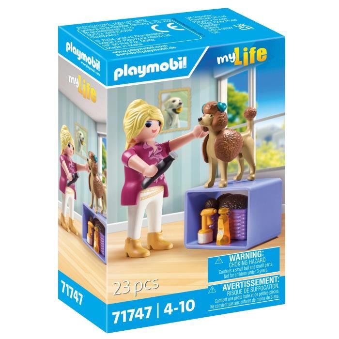PLAYMOBIL 71747 Toiletteuse avec caniche et accessoires My Life 23 pièces Dès 4 ans