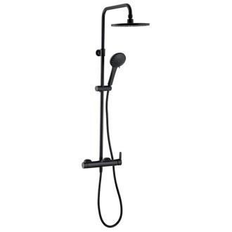 Colonne de douche avec mitigeur mécanique Black Roma Touch 5 jets Wirquin 60722892, noir