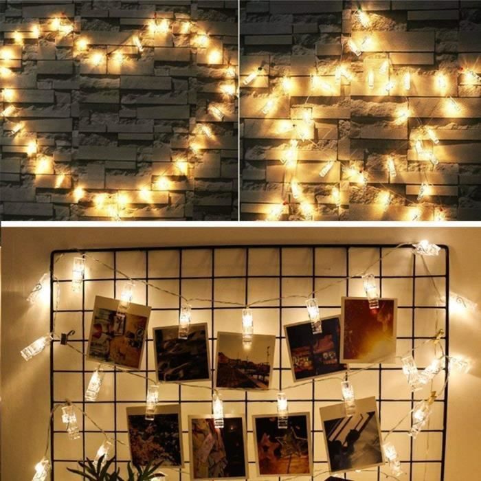 Guirlande Lumineuse Pour Photo Pince A Pince Decoration De Fete De Mariage Achat Vente Guirlande Lumineuse Pour Cdiscount