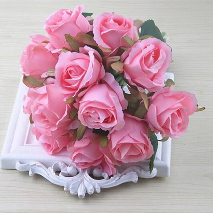 12 Pcs Lots Fleurs Roses Artificielles Bouquet De Mariage Blanc Rose Thailandais Royal Rose Fleurs De Soie Decoration D Interieur Achat Vente Fleur Artificielle Cdiscount