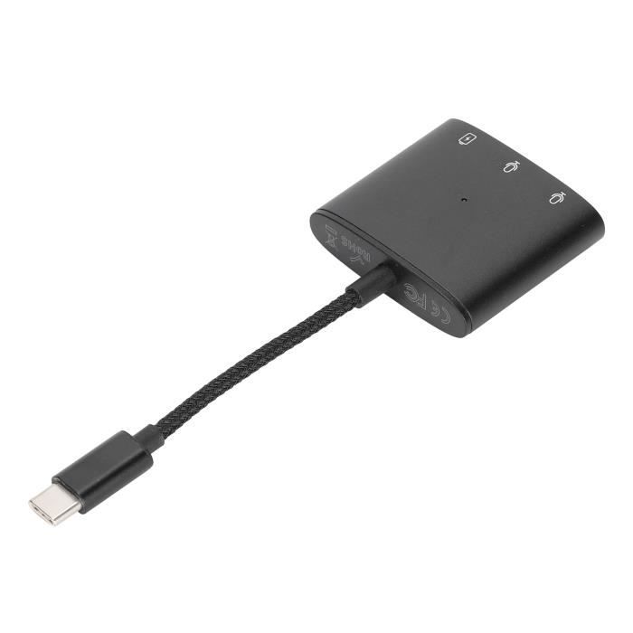 Adaptateur Type C-Jack pour iMac Thunderbolt 3 USB-C 2 en 1 Audio USB-C  Ecouteurs Chargeur Casque (NOIR) - Cdiscount Téléphonie