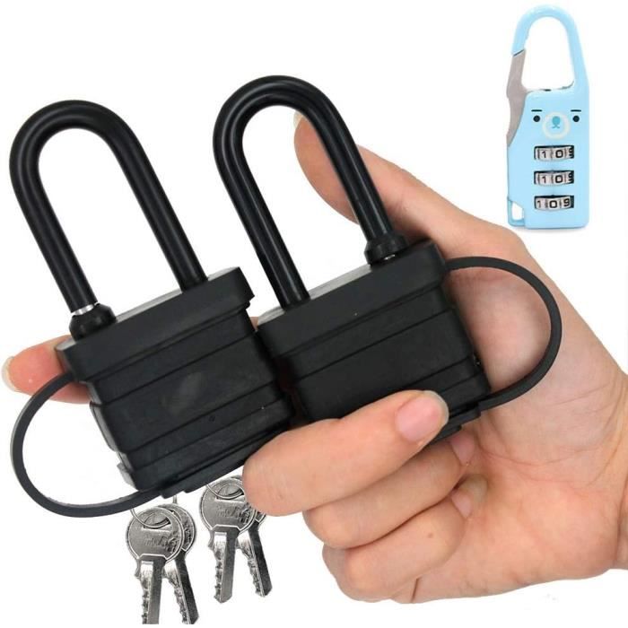 Lot De 4 Cadenas à Clé Robuste En Acier Laminé - Anse 6mm - Résistants Aux Intempéries - Pour Garage, Casier, Valise Et Extérieur