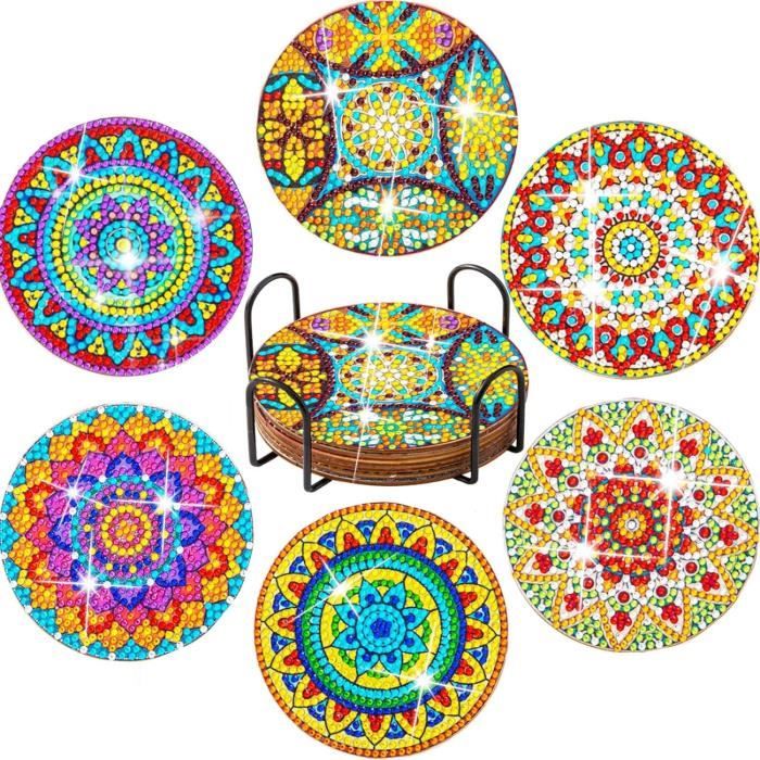 Kit De 10 Sous-verres Peinture Diamant – DIY Mandala Avec Support, Pour Adultes, Loisir Créatif - 7
