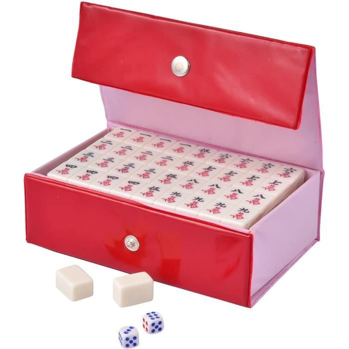 Jeu De Mahjong De Voyage - 108 Tuiles + 2 Dés - Compact - En Mélamine - Pour Famille, Appartement, Extérieur