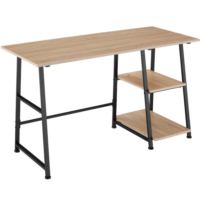 Table de bureau Paisley 120x50x73,5cm - Bois clair industriel, Chêne Sonoma