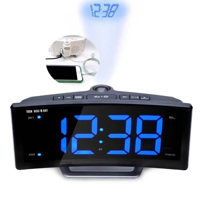 TD® réveil enfant projection plafond matin lumineux chargeur nuit voyage fille Radio téléphone TD® réveil enfant projection plafond matin lumineux chargeur nuit voyage fille Radio téléphone