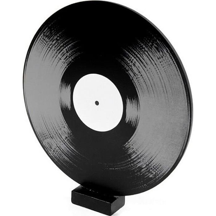 DEC694 - 1 Décoration de table élégante musique noire en disque vinyle 33  tours.