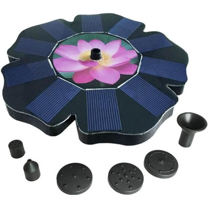 Fontaine Solaire Pour Oiseaux - Forme Fleur Avec Cascade - Pour Jardin, Balcon, étang - Fonctionne à L'énergie Solaire - 9