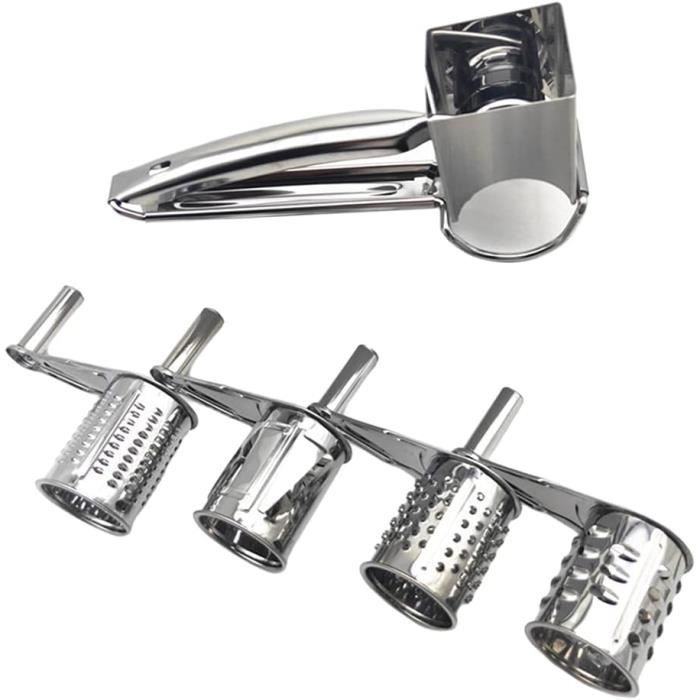 Râpe à Fromage Rotative Manuelle - Tambour Acier Inoxydable - Noir - 27x6x7.2cm - Pour Fromages Durs Et Légumes