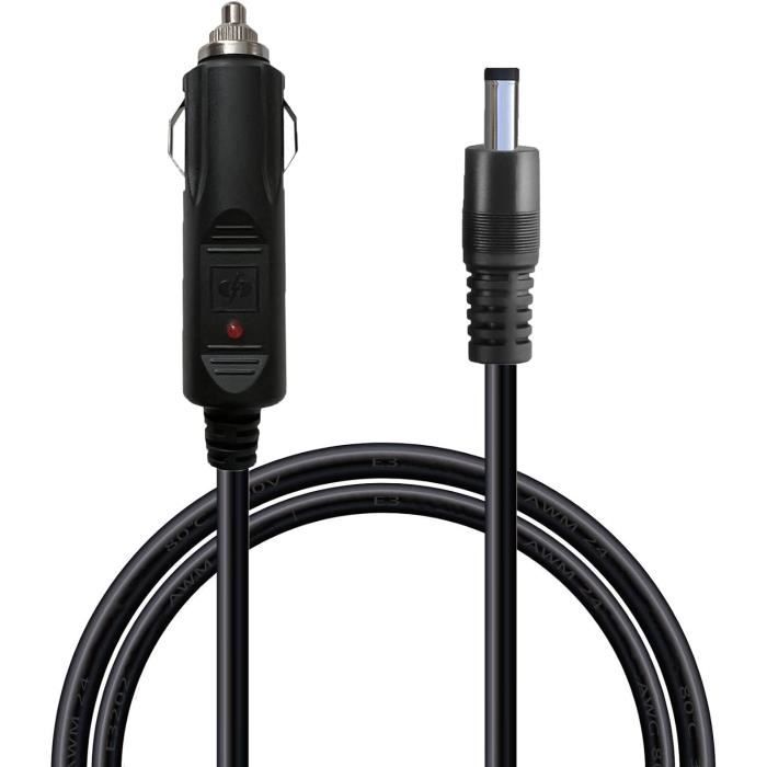 Adaptateur Allume-cigare 12V Vers DC 5,5x2,1 Mm Femelle – Câble 1 M Avec Fusible 10A – Pour Caméras, Réfrigérateurs De Voiture