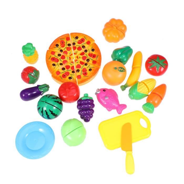 24 pièces jouet de coupe Simulation non toxique durable en plastique dessin  animé Pizza légumes fruits pour DINETTE - CUISINE - Cdiscount Jeux - Jouets