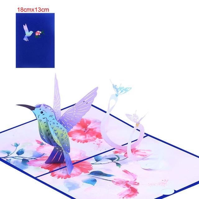 Carte Pop-up 3D Cœur Fleurs De Cerisier & Pont - Format 15x20 Cm - Pour Anniversaire, Mariage, Saint-Valentin - 1