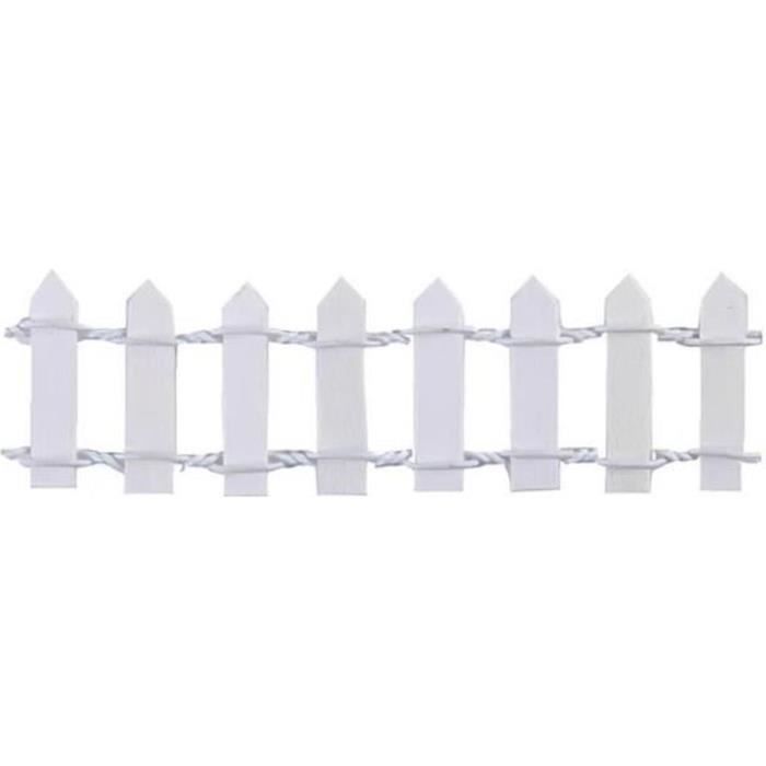 Clôture Jardin Miniature En Bois - 100cm X 5cm Flexible Blanc