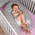 Amilian coussin d'allaitement, coussin de positionnement latéral, idéal pour la grossesse et les petits bébés, Étoile grise Étoile-1