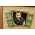 AXI Iris Maison Enfant avec Toboggan rouge | Aire de Jeux pour l'extérieur en marron & vert | Maisonnette / Cabane de Jeu en Bois-1