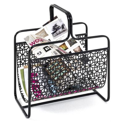 Porte-revues Pliable Noir 35x19x27 Cm - Organiseur Magazines En Cuir Synthétique, Rangement Bureau Et Salon