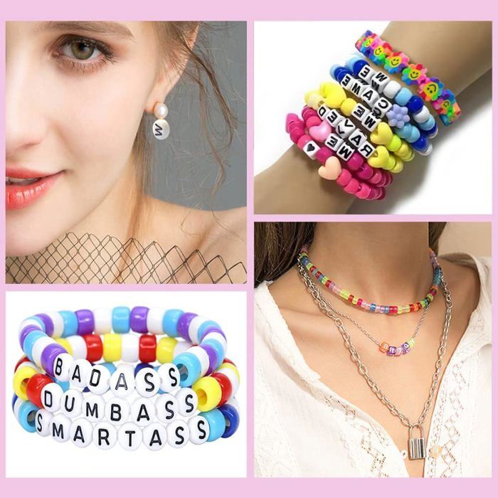 Make It Real – Kit De 1000 Perles Alphabet Pour Bracelets D’Amitié, Bijoux Créatifs Fille, Dès 8 Ans
