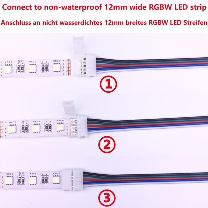 Connecteur 12mm pour ruban RGBW