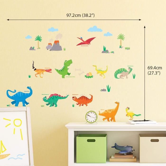 Stickers Muraux Chambre Enfant Dinosaures Autocollant Mural Chambre Bébé  Décoration Chambre d'Enfant Garçon Fille Crèche Garderie(C) - Cdiscount  Maison