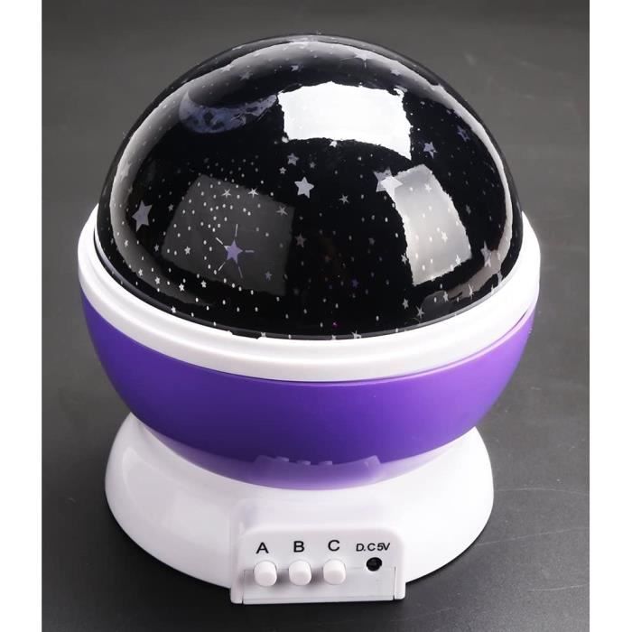 Projecteur Ciel étoilé BRELONG – Veilleuse Enfant Rotative – Bleu/Rose/Noir/Blanc