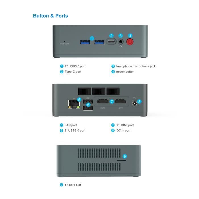 Mini PC L55, Intel I3-5005U, DDR3L 8G+SSD 256G,1