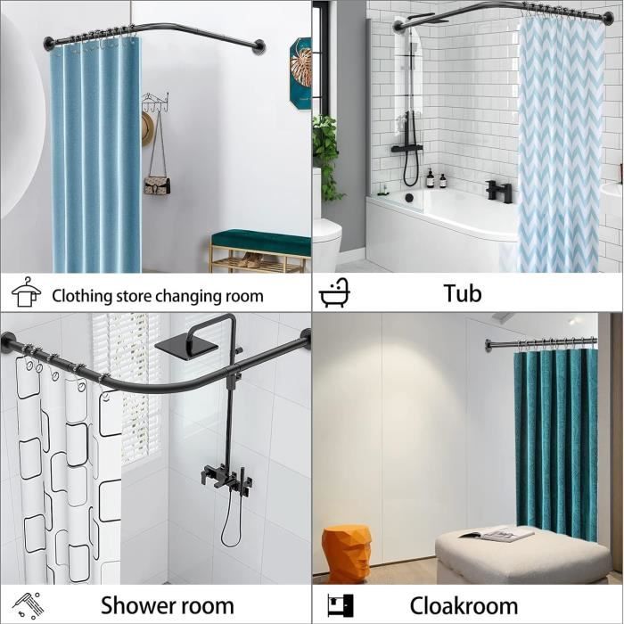 Barre De Douche 80 Cm Acier Inox 304 - Support Pommeau Coulissant, Fixation Réglable Sans Percer - Finition Brossée